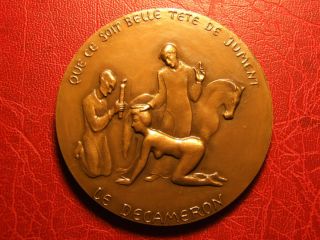 Art Deco Giovanni Boccaccio Italian Author Poet Medal by Scarpa