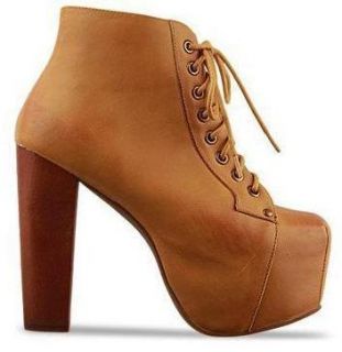 Hot New Lace Up Women Killer Booties Platform High Heels Boots Shoes 