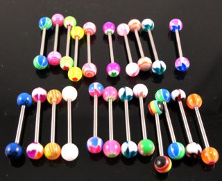 Mix 300pcs Tongue Belly Ring Bar Body Jewelry Wholesale