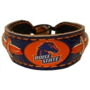Boise State Broncos Team Color Leather Football Wrist Band Bracelet 