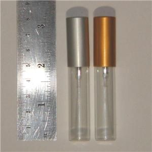 3X 5ml Clear Glass Perfume Bottle Gold Atomizer Spray