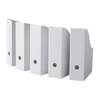 15 IKEA Magazine File Storage Box Holder Organizer White NIP 3 Pkg NIP 