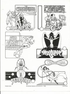 DC Comics Line Art Teen Titans Ad Mats 1982 Kid Flash Cyborg Raven 