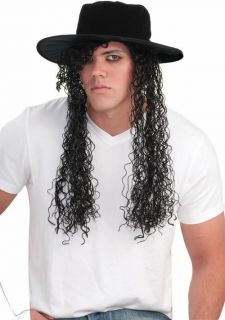 Boy George 1980s Hat and Attached Curly Wig Disco Fancy Dress Costume 