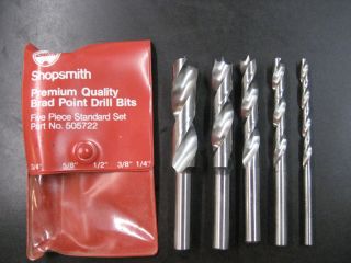 Shopsmith Brad Point Drill Bit Set in Excellent Condition
