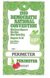 1980 Democratic National Convention Perimeted PASSES Scarce NY City 
