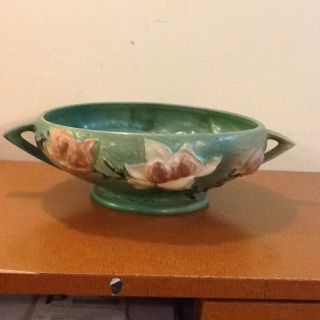 Roseville Magnolia 5 10 10 Green Console Bowl Pottery