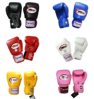 Twins Muay Thai MMA Womens Kids Boxing Training Gloves Leather Velcro 