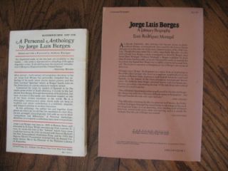 lot of 2 jorge luis borges books personal anthology