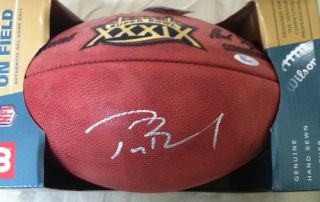 TOM BRADY Signed Authentic Super Bowl 39 Football   TriStar 