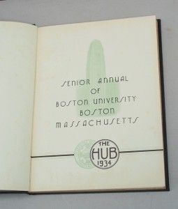 Vintage Art Deco Boston University BU Annual Yearbooks 1930 1934 