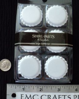  Spare Parts Large Blank Bottle Caps "White"