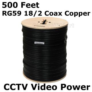 RG59 500 ft Copper Coax Power Video Siamese Cable 1F2