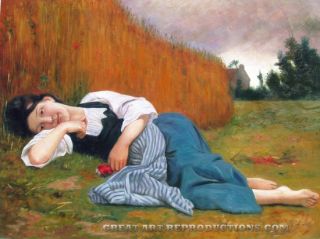 Rest at Harvest Wm Bouguereau Reproduction in Oil 40X30