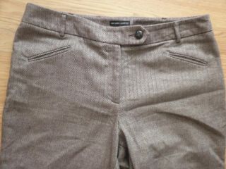 New York and Co. Brown Dress Pants SIZE 14 Cropped Capri Career Womens 