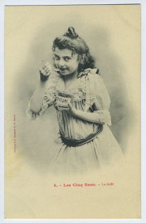 Five Senses Child Girl Old 1900s Postcard Lot Set of 5