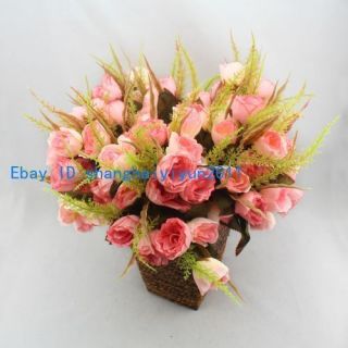 Pcs Silk Roses Bouquets Artificial Flowers Home Decoration Pink F89 