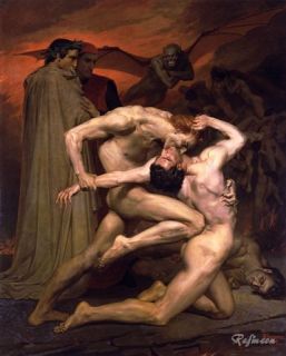 William Adolphe Bouguereau Oil Painting Repro Dante and Virgil in Hell 