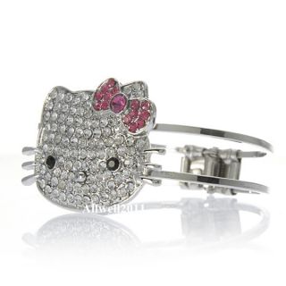 Hello Kitty Crystal Bling Bracelet Pink Bow Rhinestone Fashion Jewelry 
