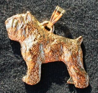 Bouvier des Flandres Dog 24K Gold Plated Pewter Pendant Jewelry USA 