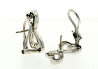 Gorgeous Paloma Picasso Tiffany Co Heart Bow Sterling Earrings