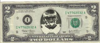 Eagles Brian Westbrook $2 Dollar Bill Mint RARE $1