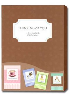 Coffee Time 12 Boxed Thinking of You Cards w Scripture
