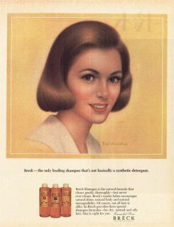 1966 Ad Breck Shampoo Pretty Girls Face Ralph William Williams Art 