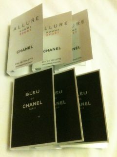 New 6 x Chanel Mens Perfume Samples