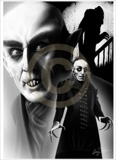   Dracula MAX SHRECK Art giclee print b&w LE signed by artist A3 size