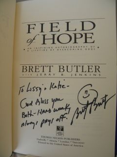 Brett Butler Field of Hope 1997 Autographed 1st Edition