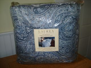    Ralph Lauren Townsend 3pc TWIN comforter set blue paisley dorm room