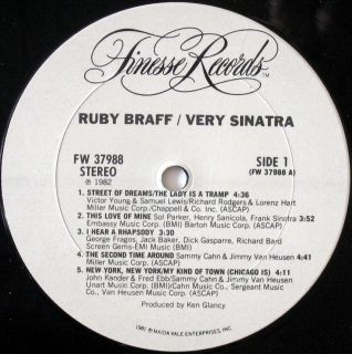 RUBY BRAFF Very Sinatra JAZZ EASY LISTENING LP NM