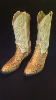   Snake Skin & Leather Cowboy Western Boot Mens 11 D Briscoes Country