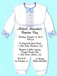   Christening Baptism Outfits Personalized Invitations w/Envelopes