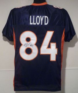 Brandon Lloyd Autographed Signed Denver Broncos Blue Jersey Size XL w 