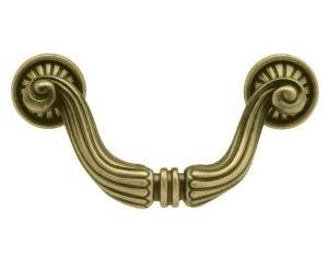   French Tassel Bail Cabinet Drawer Knob Pull Antique Brass