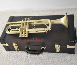 Professional Trumpet Horn Brushed Matte Brass w Monel Valves