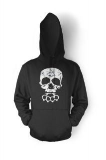 Skull with Brass Knuckles Hoodie Sweatshirt Gothic
