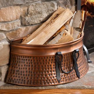 Log Holder Kindling Basket OR Pet Toy Bucket OR Planter Hammered 