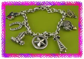 Brighton Silver Texas State Charm Bracelet NWotag Pouch