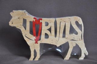 Love Bulls Bull Rodeo Farm Animal Puzzle Wood Amish Made Toy New 