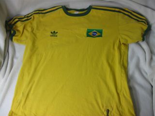 Adidas ~ Brazil soccer/futbol shirt Brasil with 1974 fifa world cup 