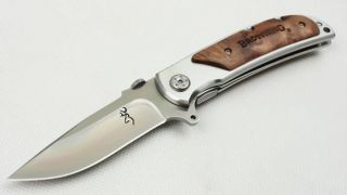 Hot Browning Folding Knife Pocket Knife Outdoor Knife Wood Handle 338 