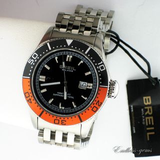 Breil Milano Mens BW0498 Manta Analog Black Dial Watch Swiss Made New 