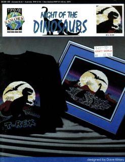 NIGHT OF THE DINOSAURS TRUE COLORS COUNTED CROSS STITCH PATTERN