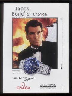   Omega Seamaster James Bond 007 Watch Pierce Brosnan Photo Ad
