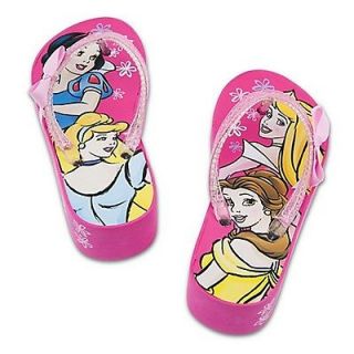 DISNEY PRINCESS BELLE AURORA Pink Platform Flip Flops Beach Sandals 