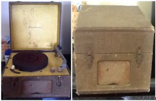 Old Antique Vintage Airline Record Player Radio Phonograph   Audio 