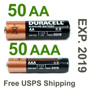50 Duracell 1 5V AA 50 AAA Alkaline Batteries 100 Pcs Total Exp 2019 